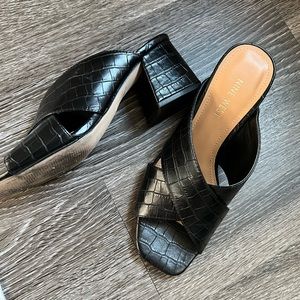 Nine West Black Block Heel Sandals